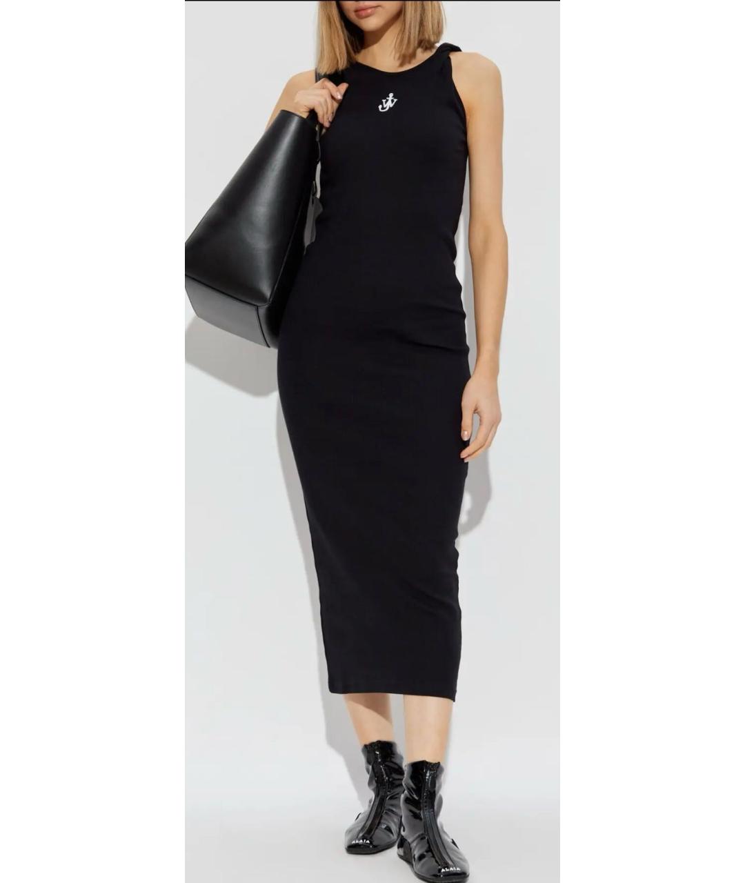 J.W.ANDERSON Черное хлопковое повседневное платье, фото 8