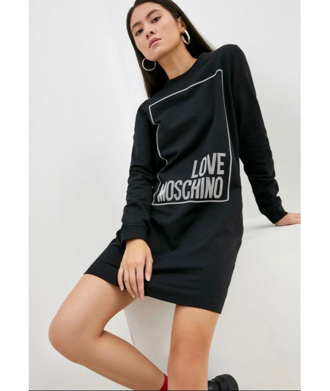 MOSCHINO Черное хлопковое повседневное платье, фото 8