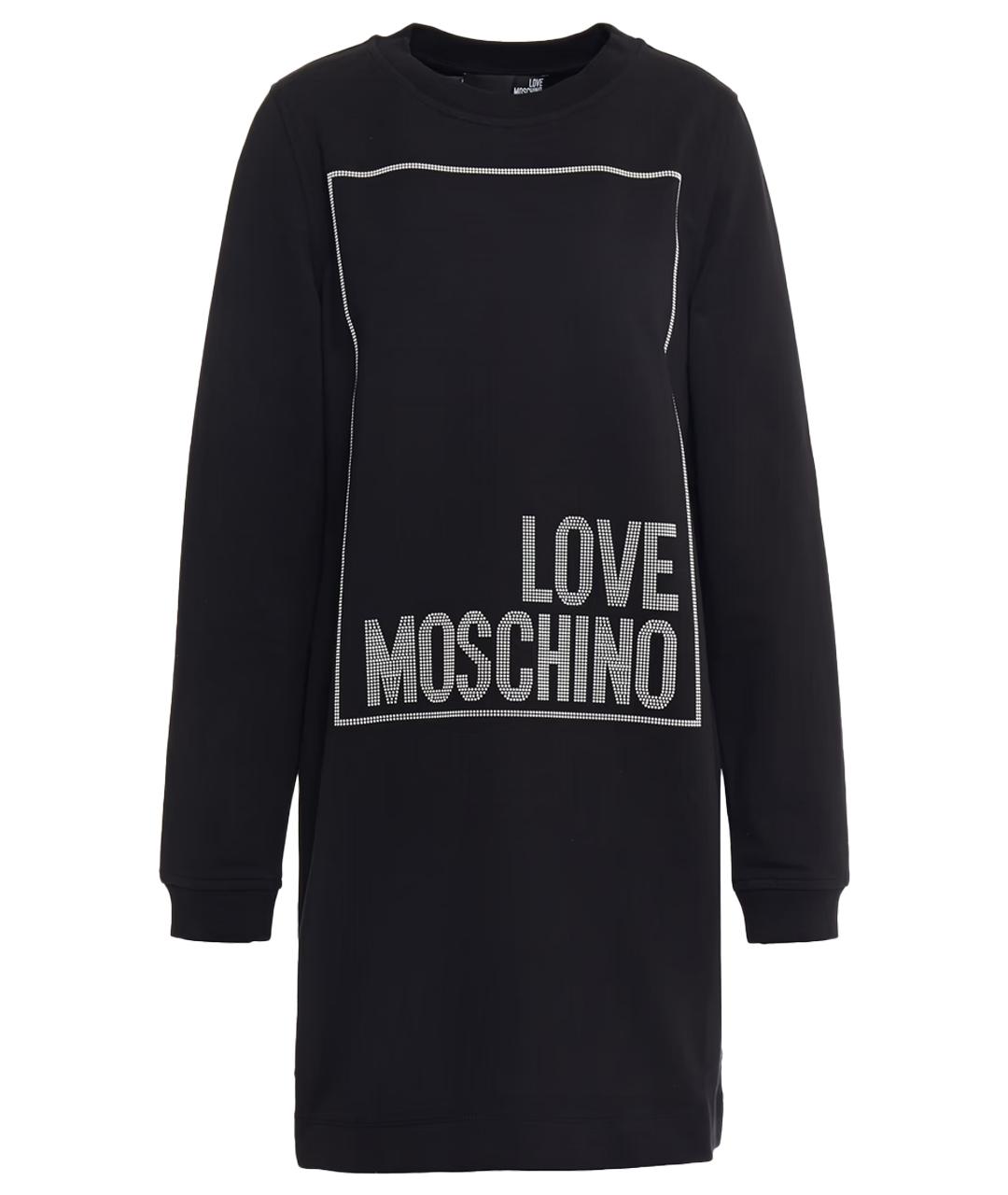 MOSCHINO Черное хлопковое повседневное платье, фото 1