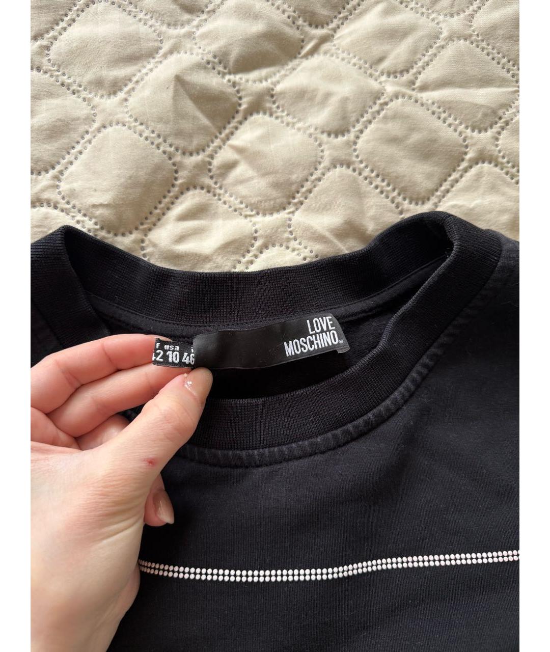 MOSCHINO Черное хлопковое повседневное платье, фото 3