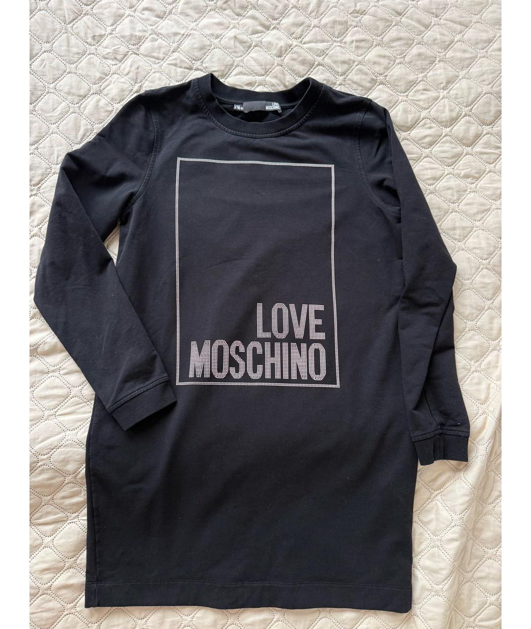MOSCHINO Черное хлопковое повседневное платье, фото 9