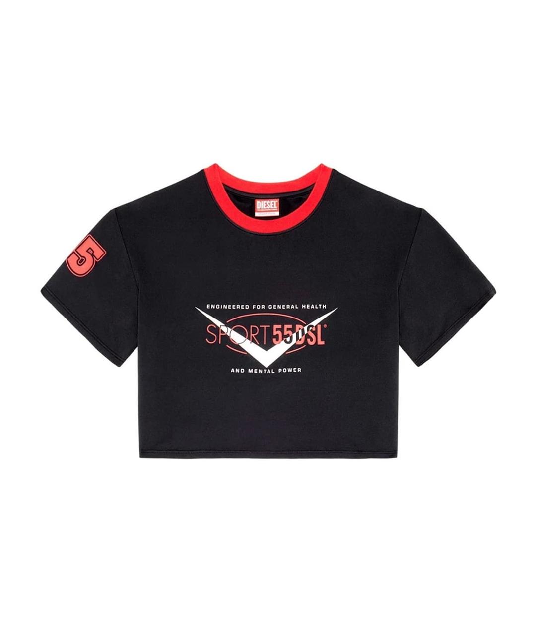 DIESEL BLACK GOLD Черная полиэстеровая футболка, фото 1