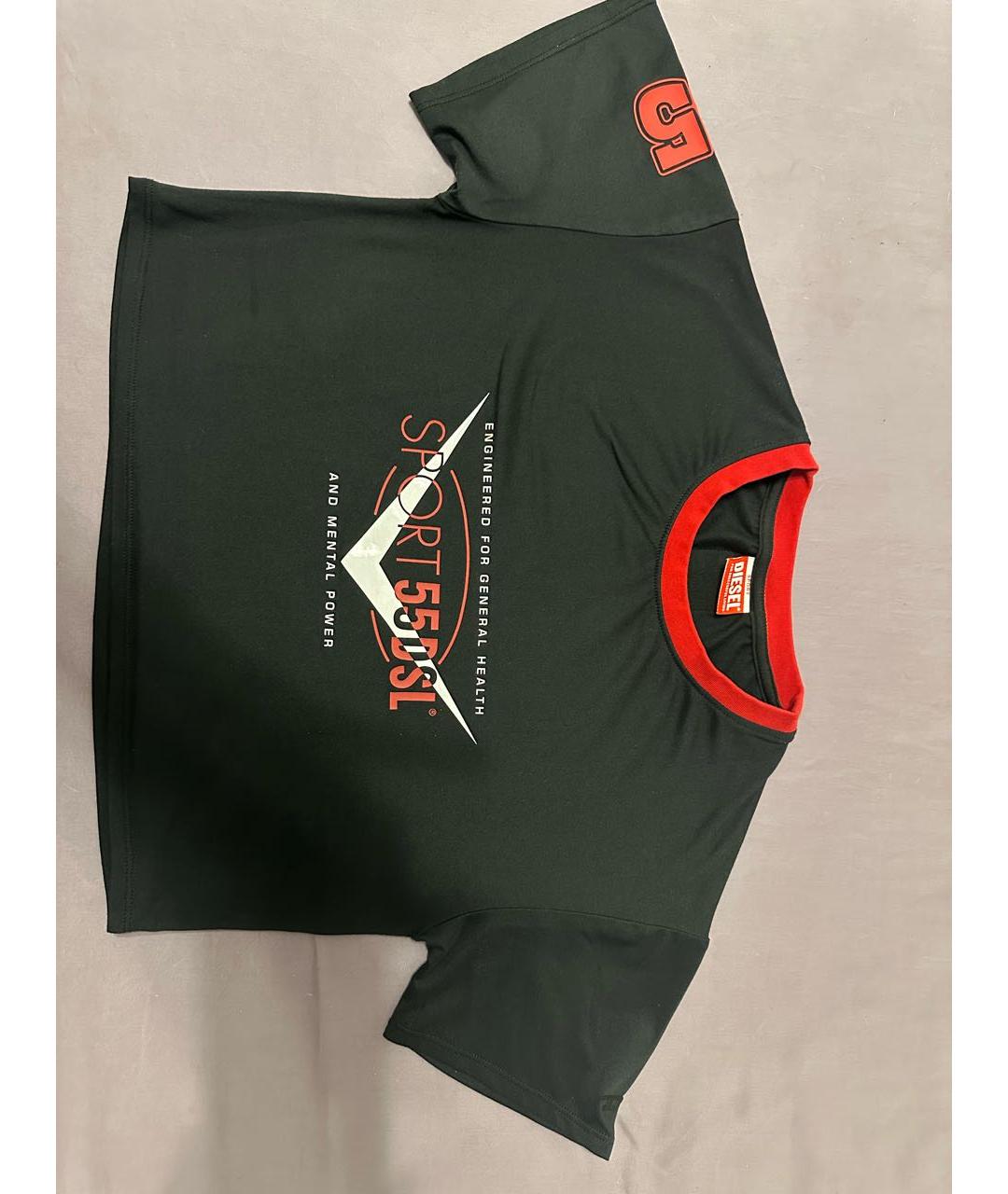 DIESEL BLACK GOLD Черная полиэстеровая футболка, фото 8