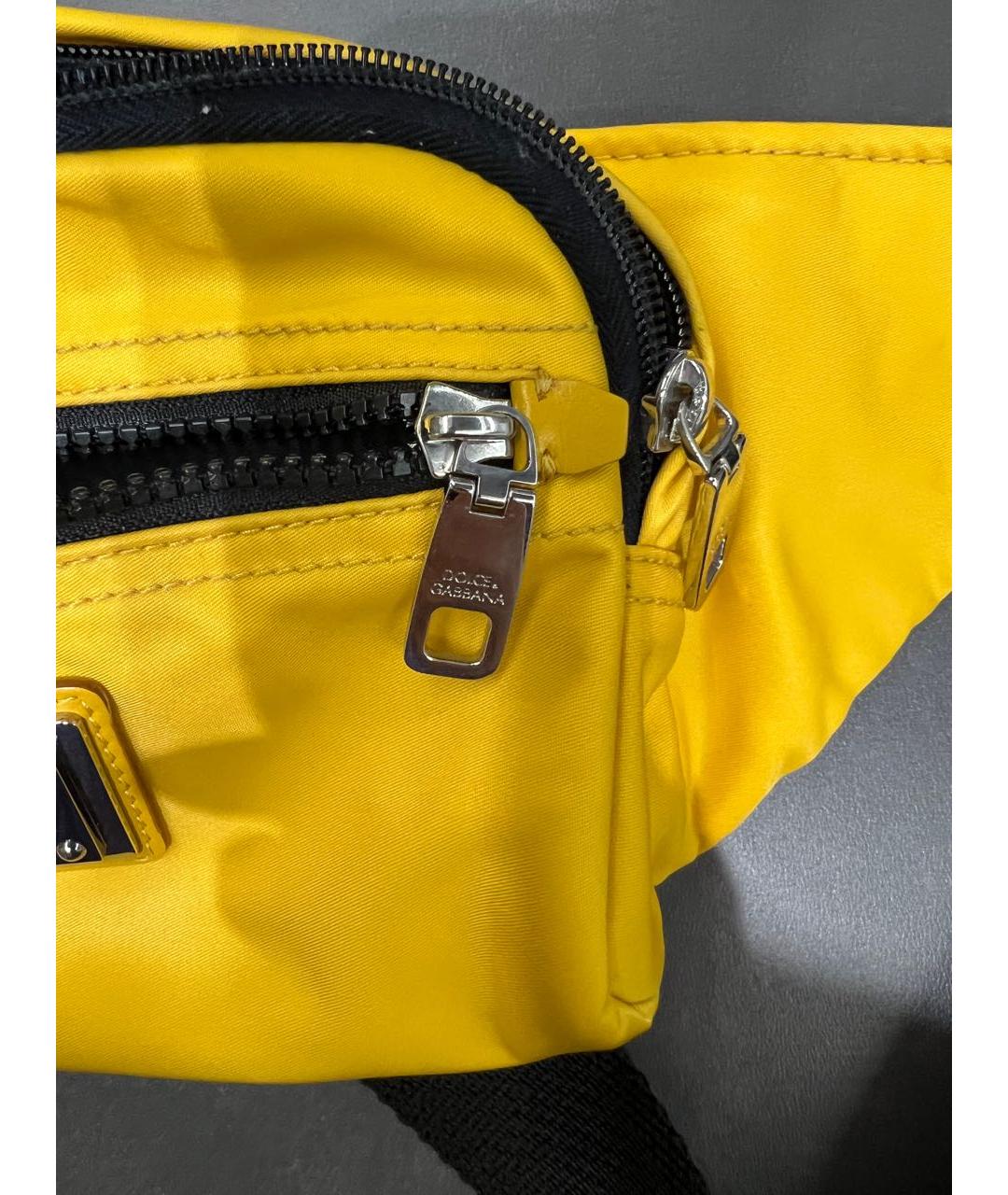 DOLCE&GABBANA Желтая синтетическая сумка на плечо, фото 5