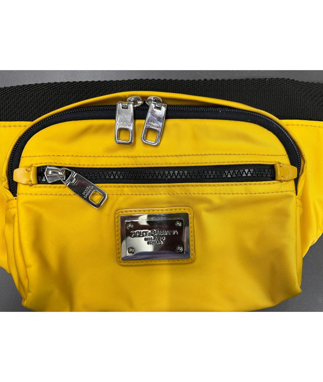 DOLCE&GABBANA Желтая синтетическая сумка на плечо, фото 2