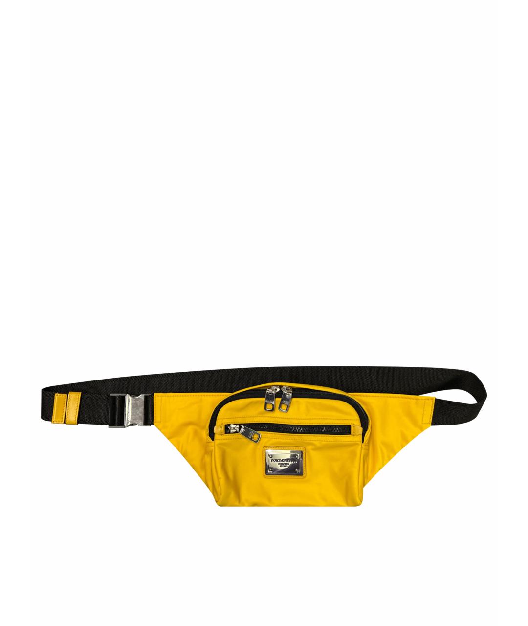 DOLCE&GABBANA Желтая синтетическая сумка на плечо, фото 1