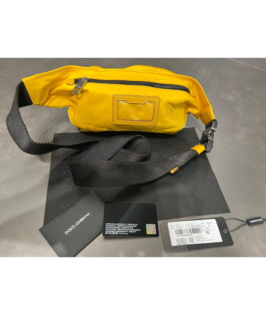 DOLCE&GABBANA Желтая синтетическая сумка на плечо, фото 3