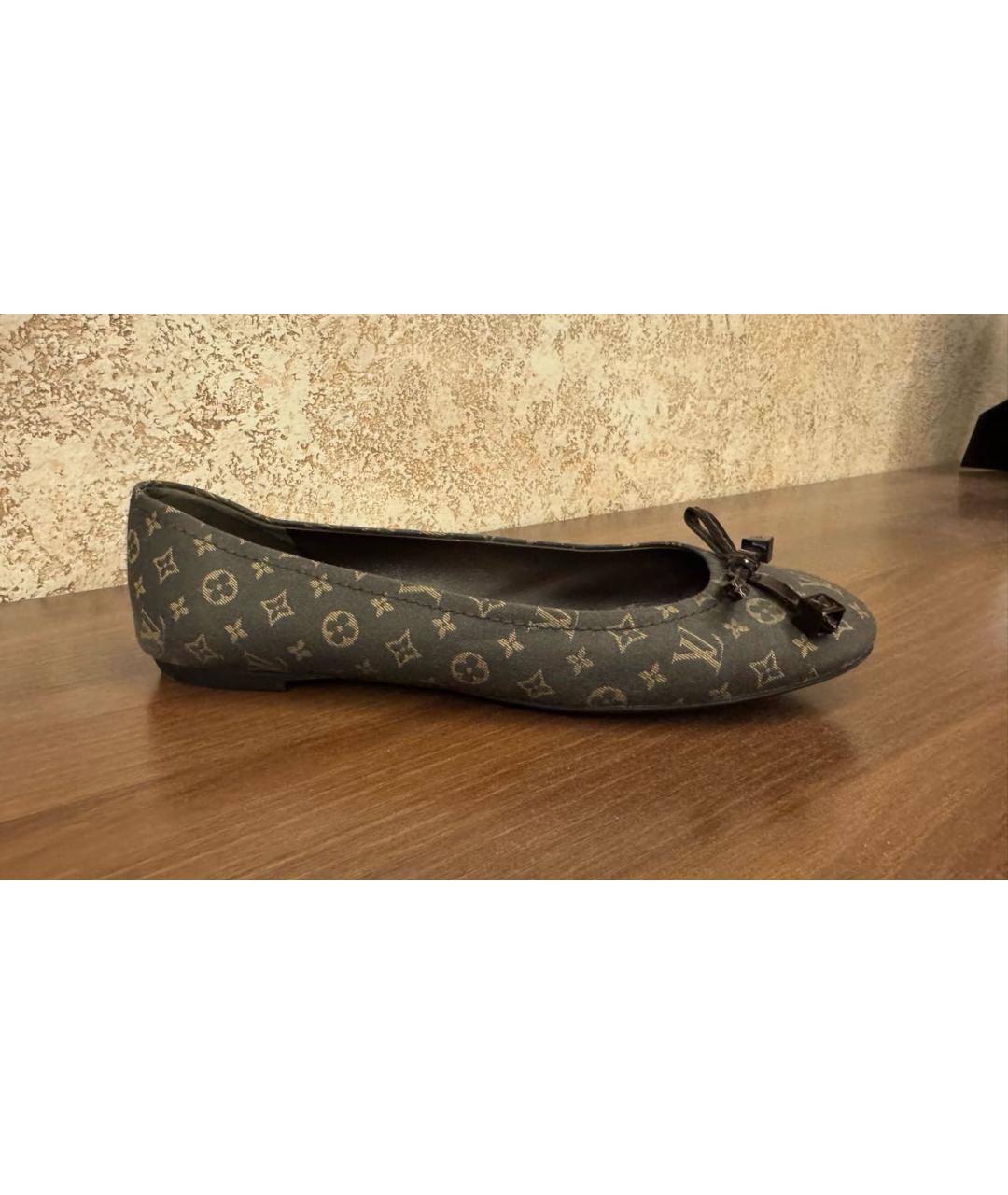 LOUIS VUITTON Коричневые текстильные балетки, фото 9