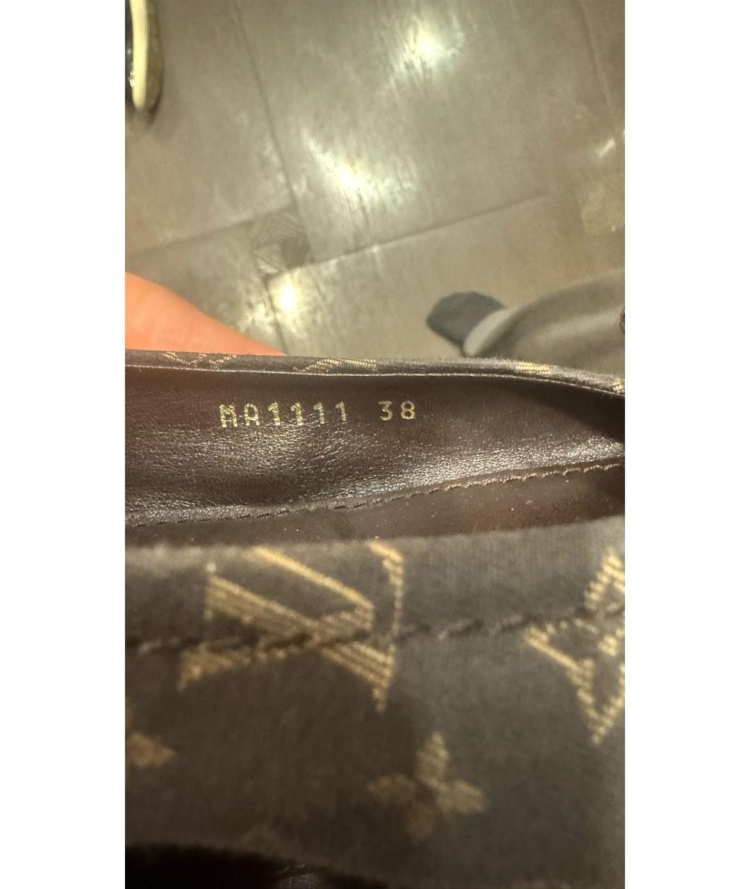 LOUIS VUITTON Коричневые текстильные балетки, фото 8