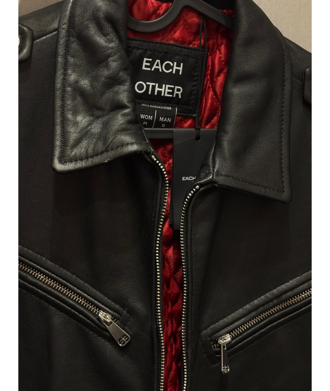 EACH X OTHER Черная кожаная куртка, фото 4