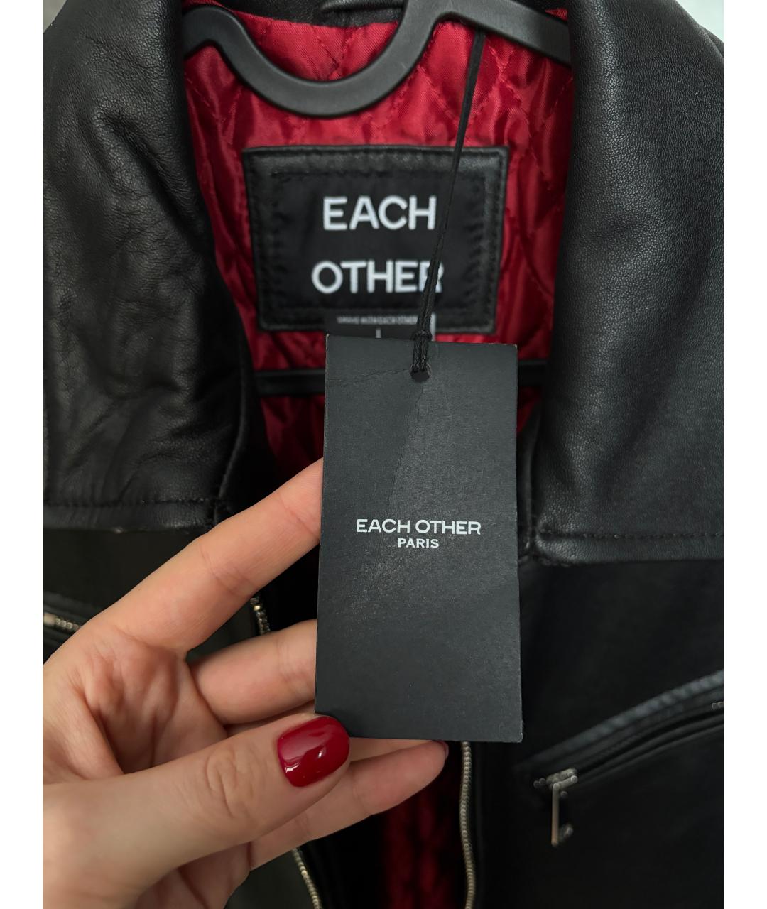 EACH X OTHER Черная кожаная куртка, фото 3