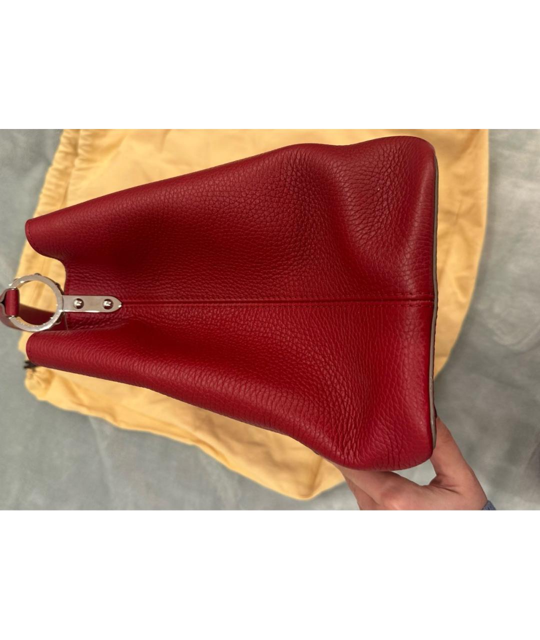 LOUIS VUITTON Красная кожаная сумка с короткими ручками, фото 6