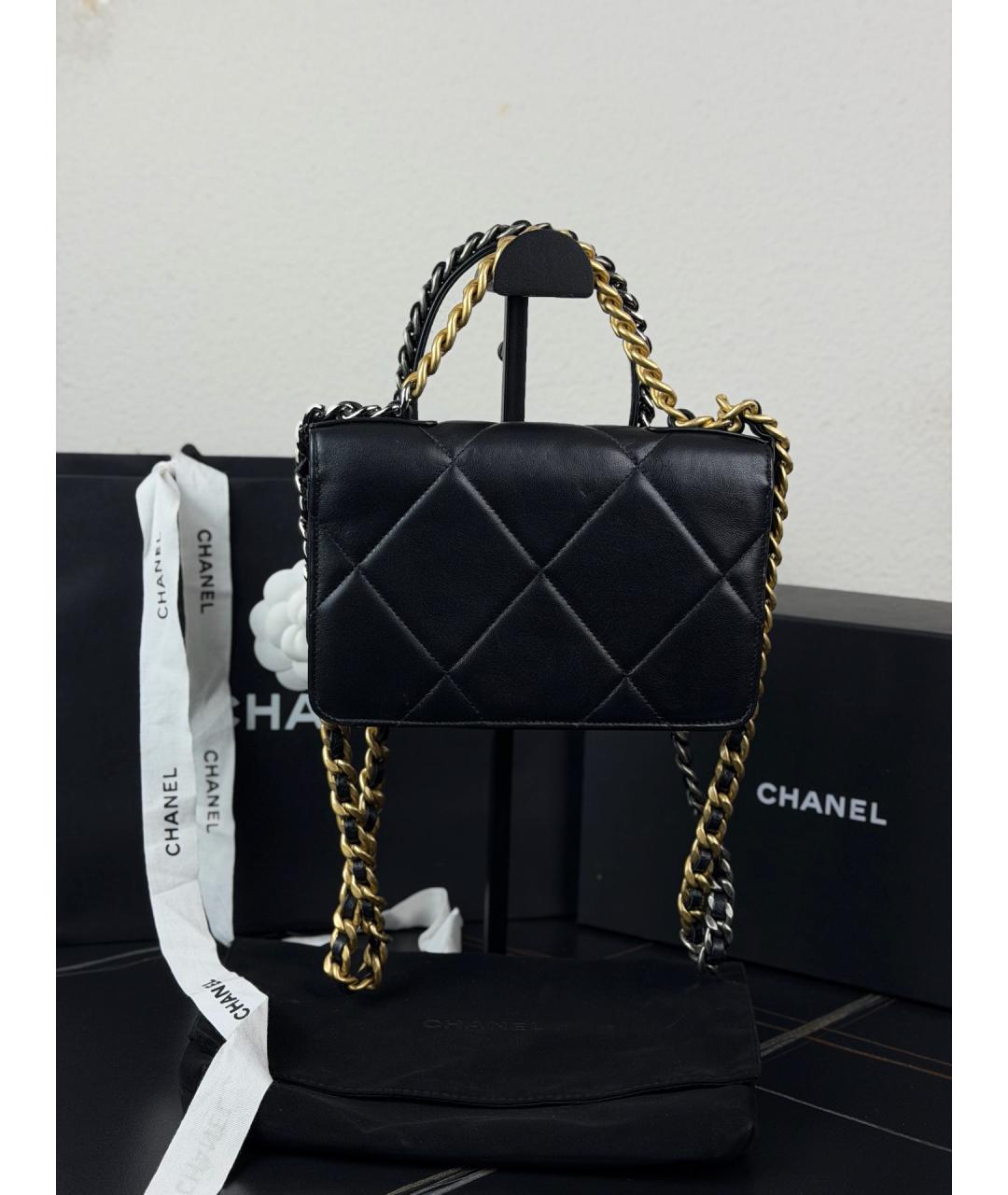 CHANEL Черная кожаная сумка через плечо, фото 5