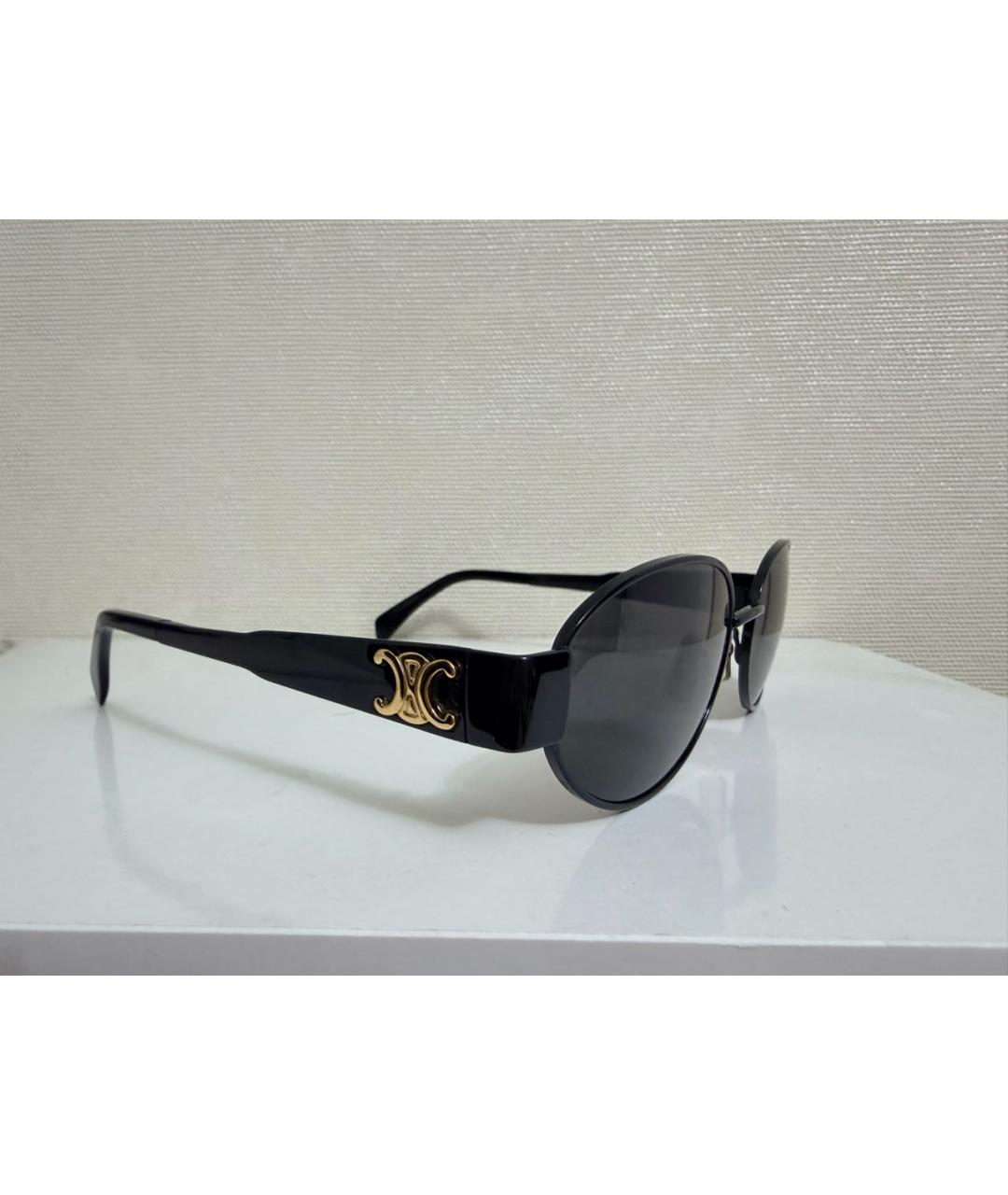 CELINE Черные металлические солнцезащитные очки, фото 2
