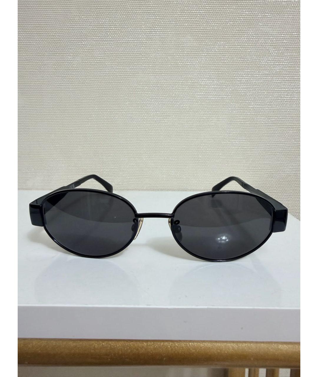 CELINE Черные металлические солнцезащитные очки, фото 9