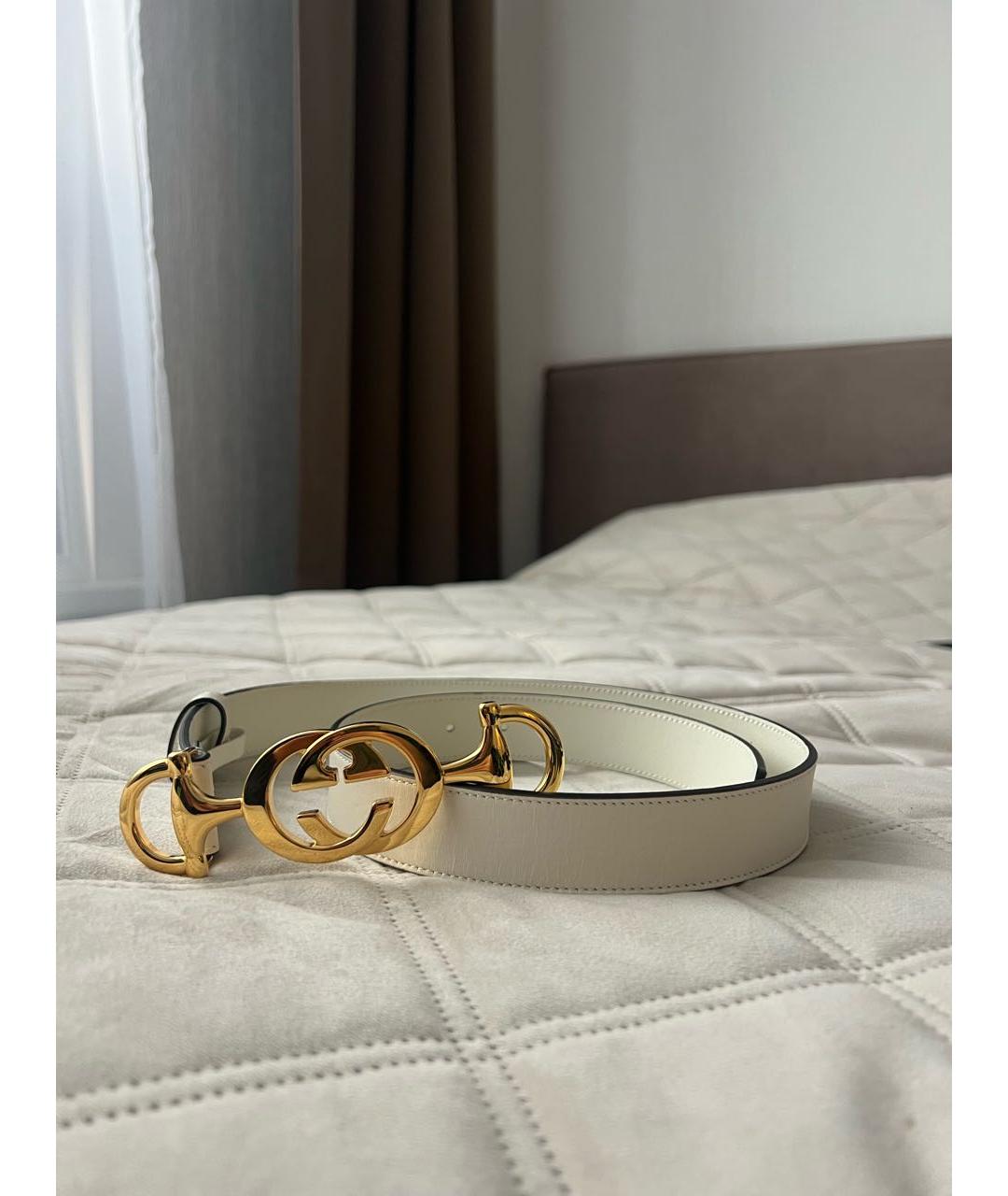 GUCCI Белый кожаный ремень, фото 5