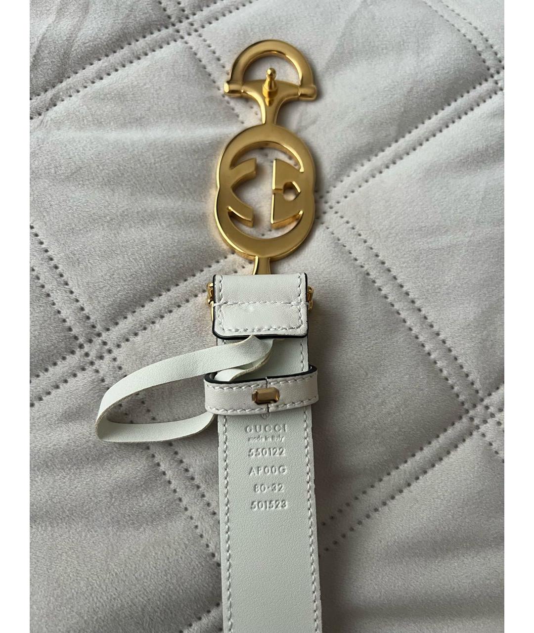 GUCCI Белый кожаный ремень, фото 3