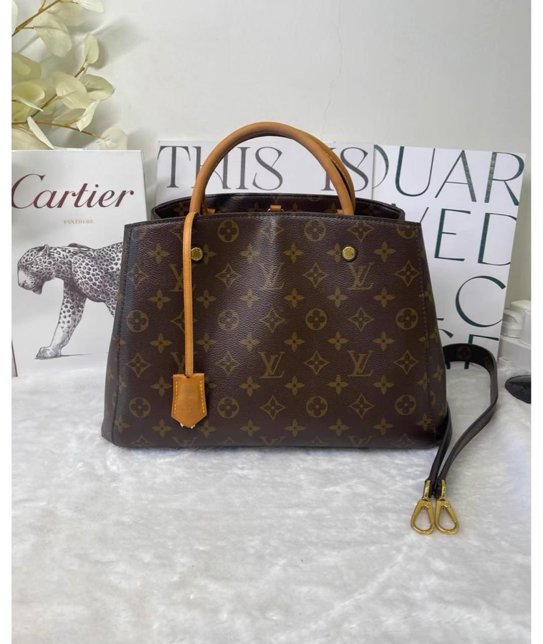 LOUIS VUITTON Коричневая сумка с короткими ручками, фото 2