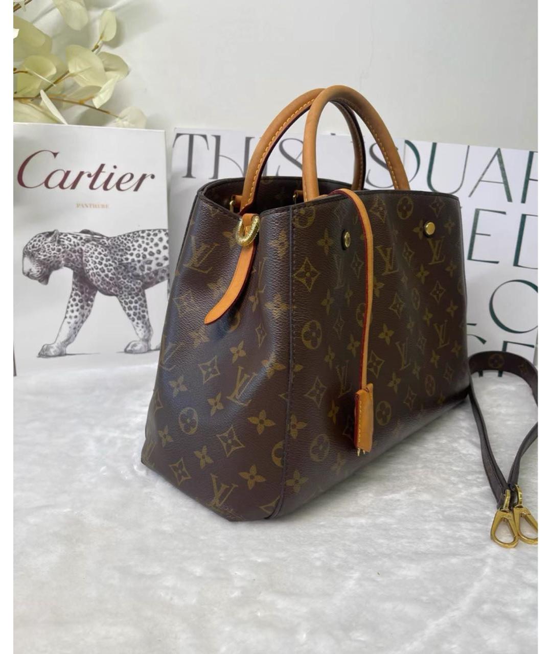 LOUIS VUITTON Коричневая сумка с короткими ручками, фото 3