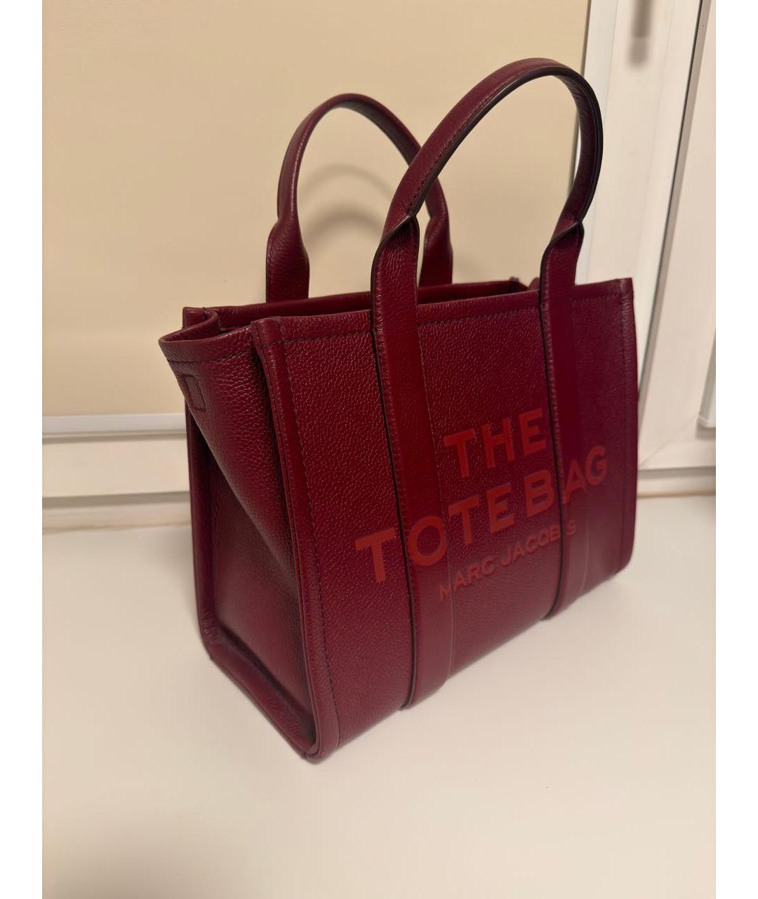 MARC JACOBS Бордовая кожаная сумка тоут, фото 2