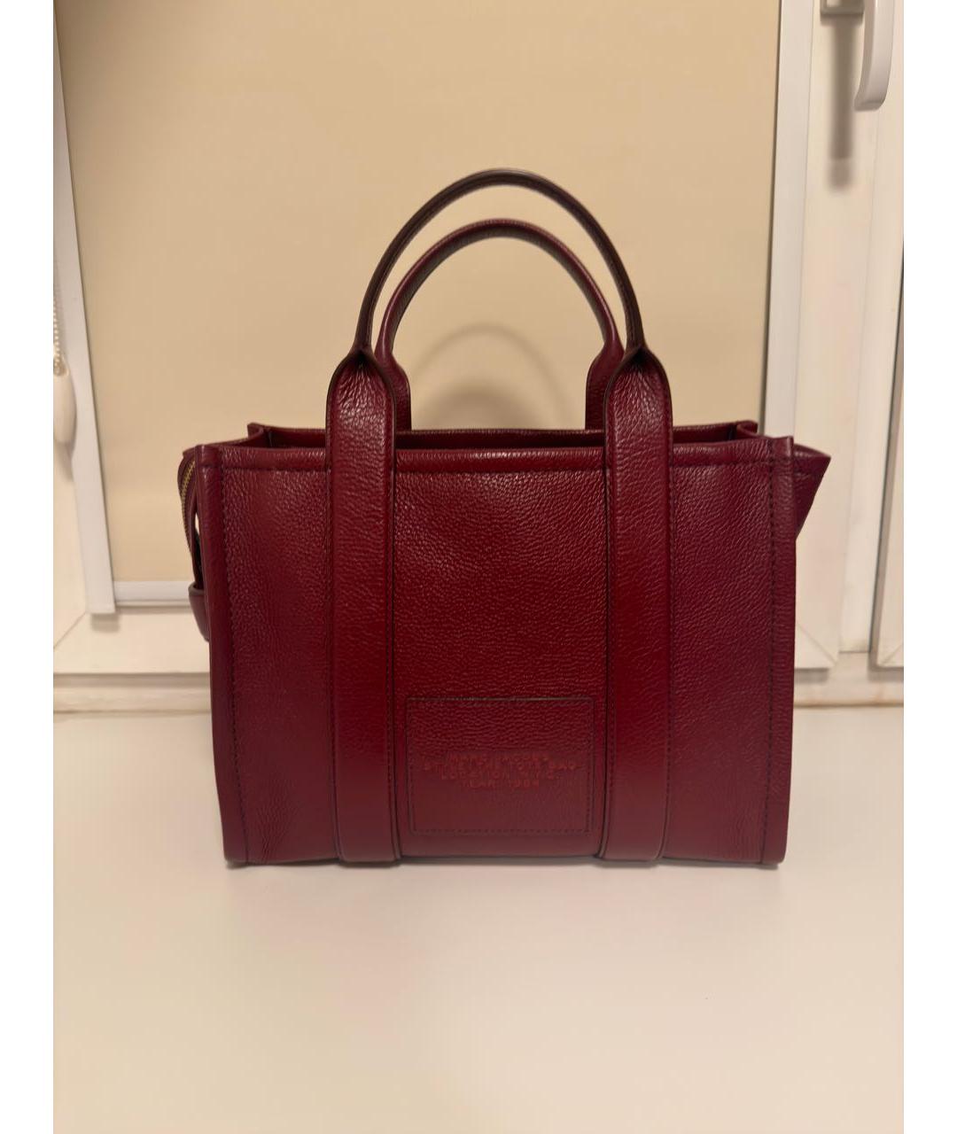 MARC JACOBS Бордовая кожаная сумка тоут, фото 7
