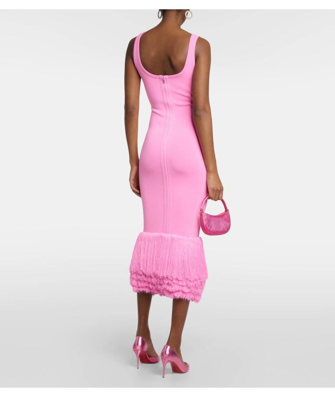 DAVID KOMA Розовое вискозное коктейльное платье, фото 3