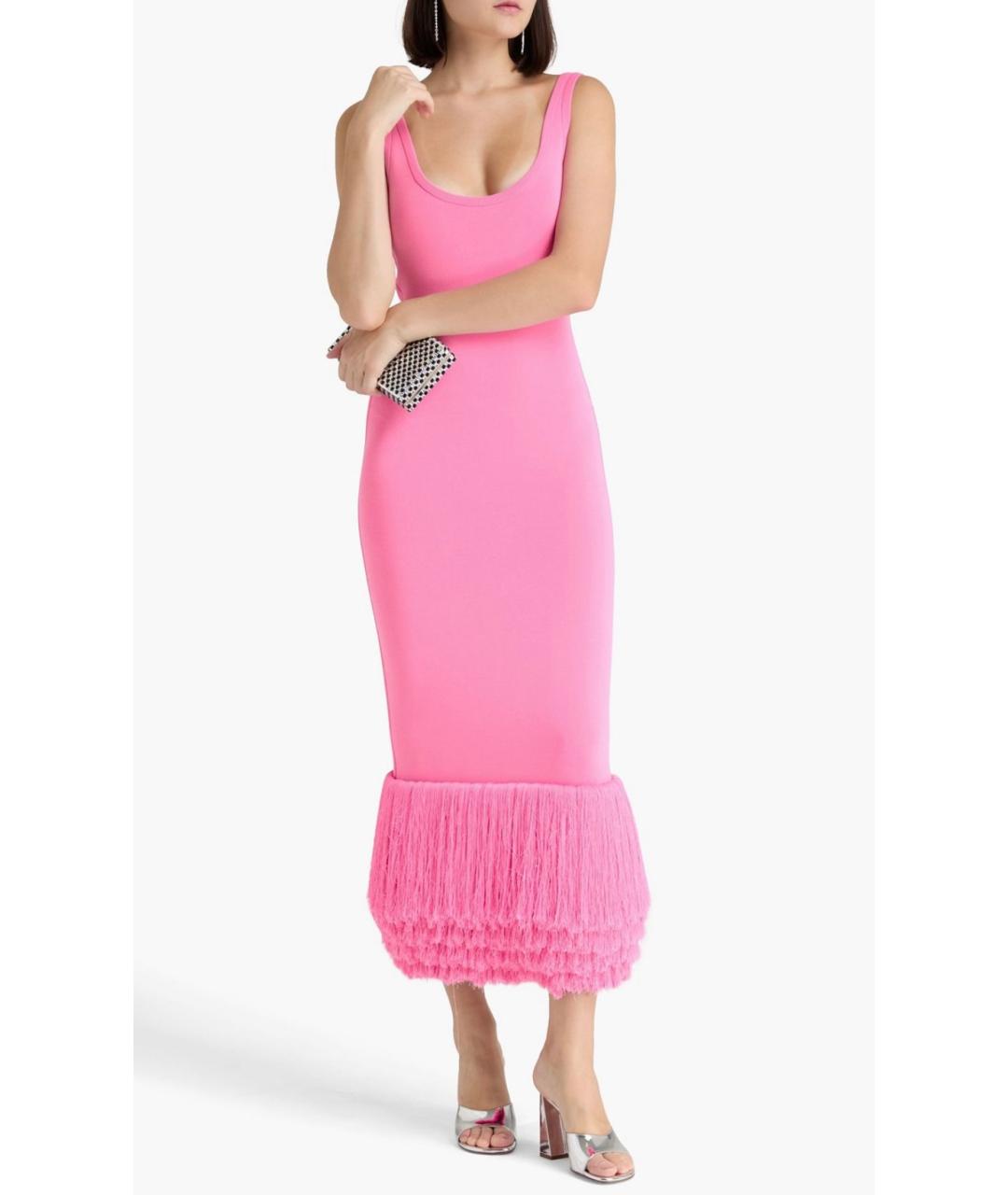 DAVID KOMA Розовое вискозное коктейльное платье, фото 5