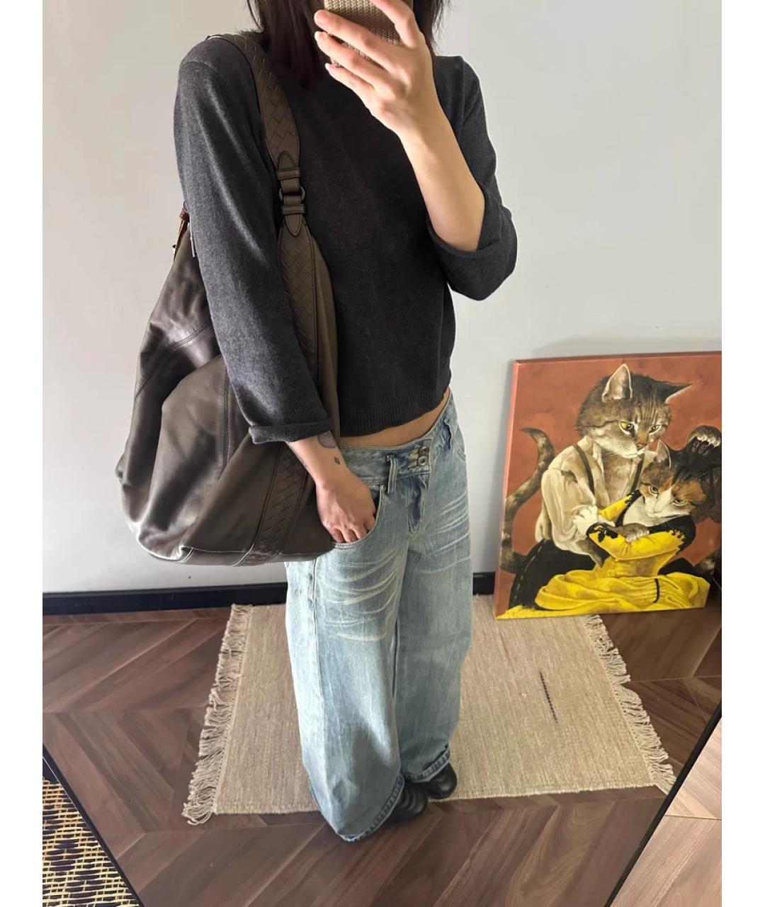 BOTTEGA VENETA Бежевая кожаная сумка через плечо, фото 3