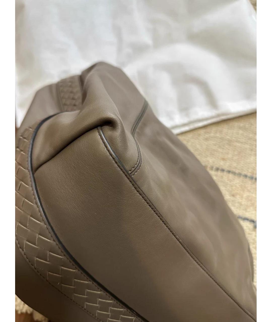 BOTTEGA VENETA Бежевая кожаная сумка через плечо, фото 8