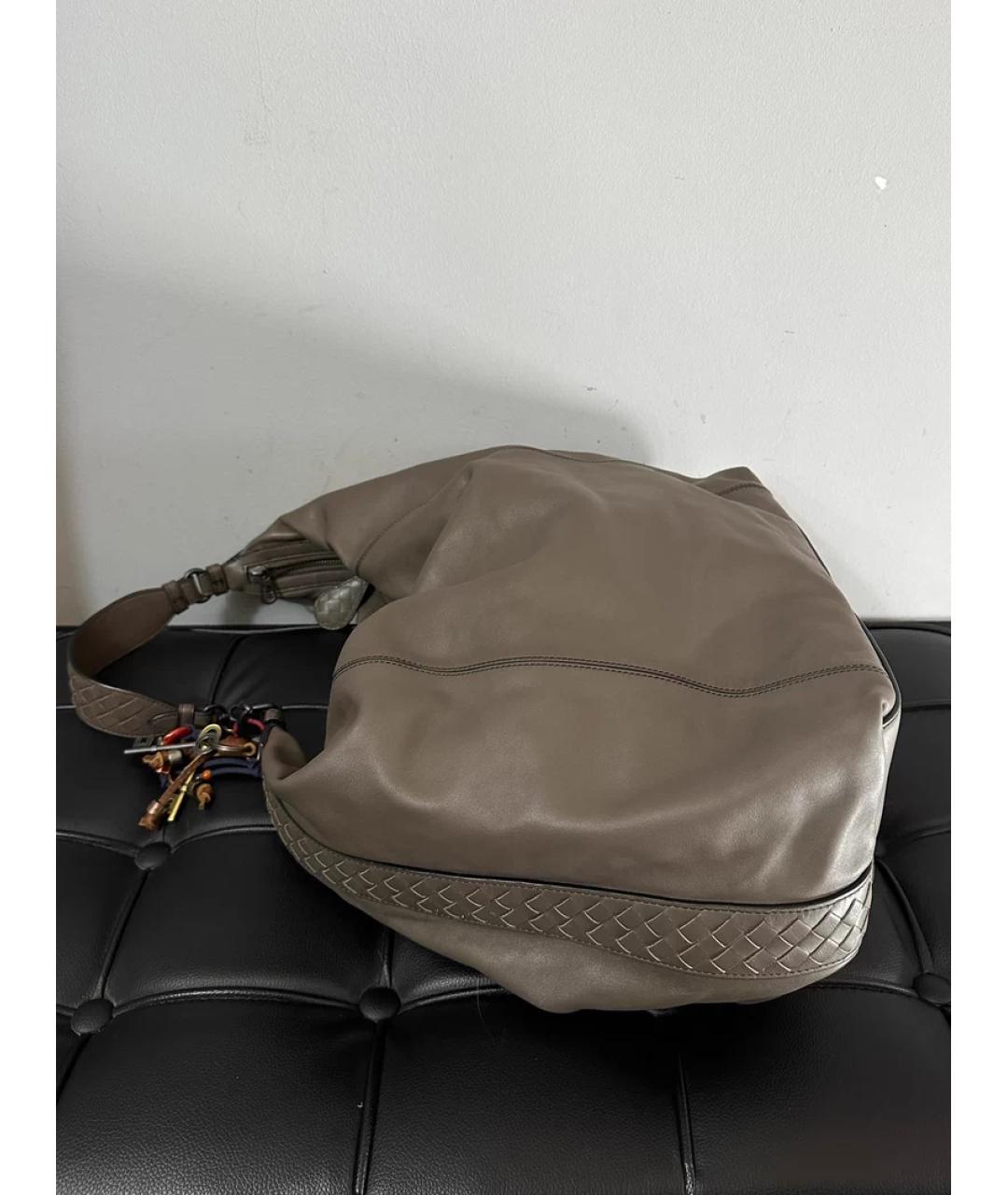 BOTTEGA VENETA Бежевая кожаная сумка через плечо, фото 5