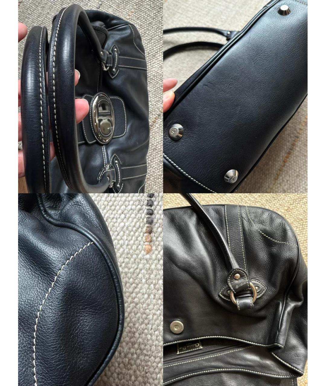 CHRISTIAN DIOR Черная кожаная сумка через плечо, фото 6