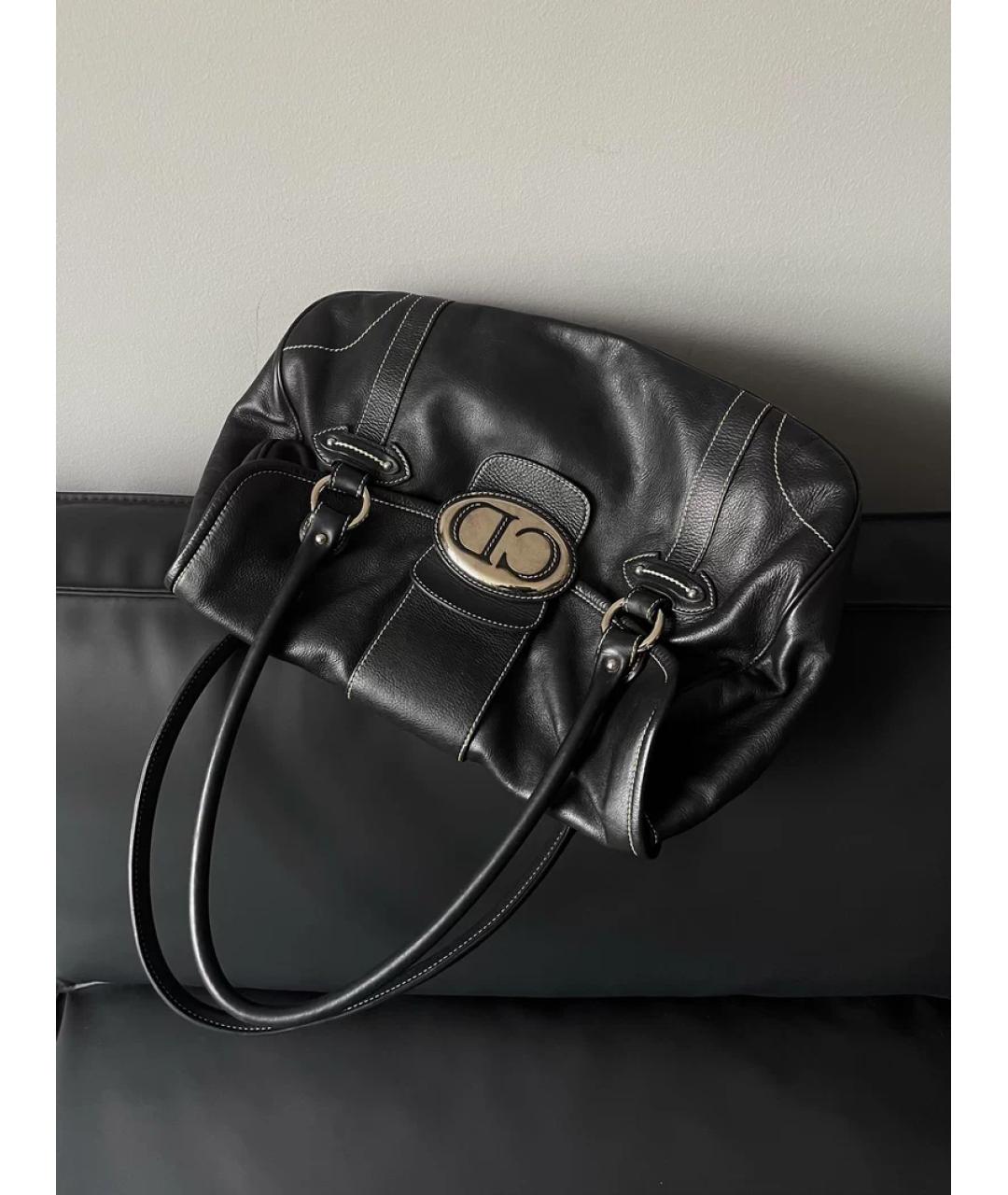 CHRISTIAN DIOR Черная кожаная сумка через плечо, фото 2