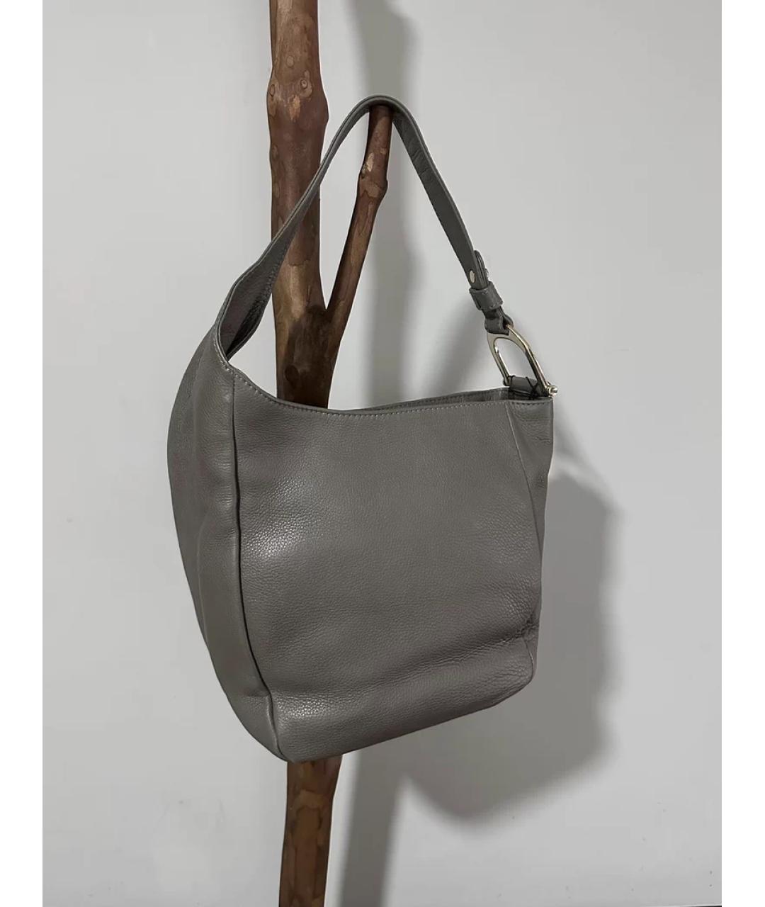 GUCCI Серая кожаная сумка через плечо, фото 2
