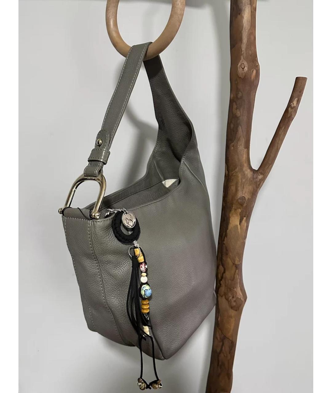 GUCCI Серая кожаная сумка через плечо, фото 5
