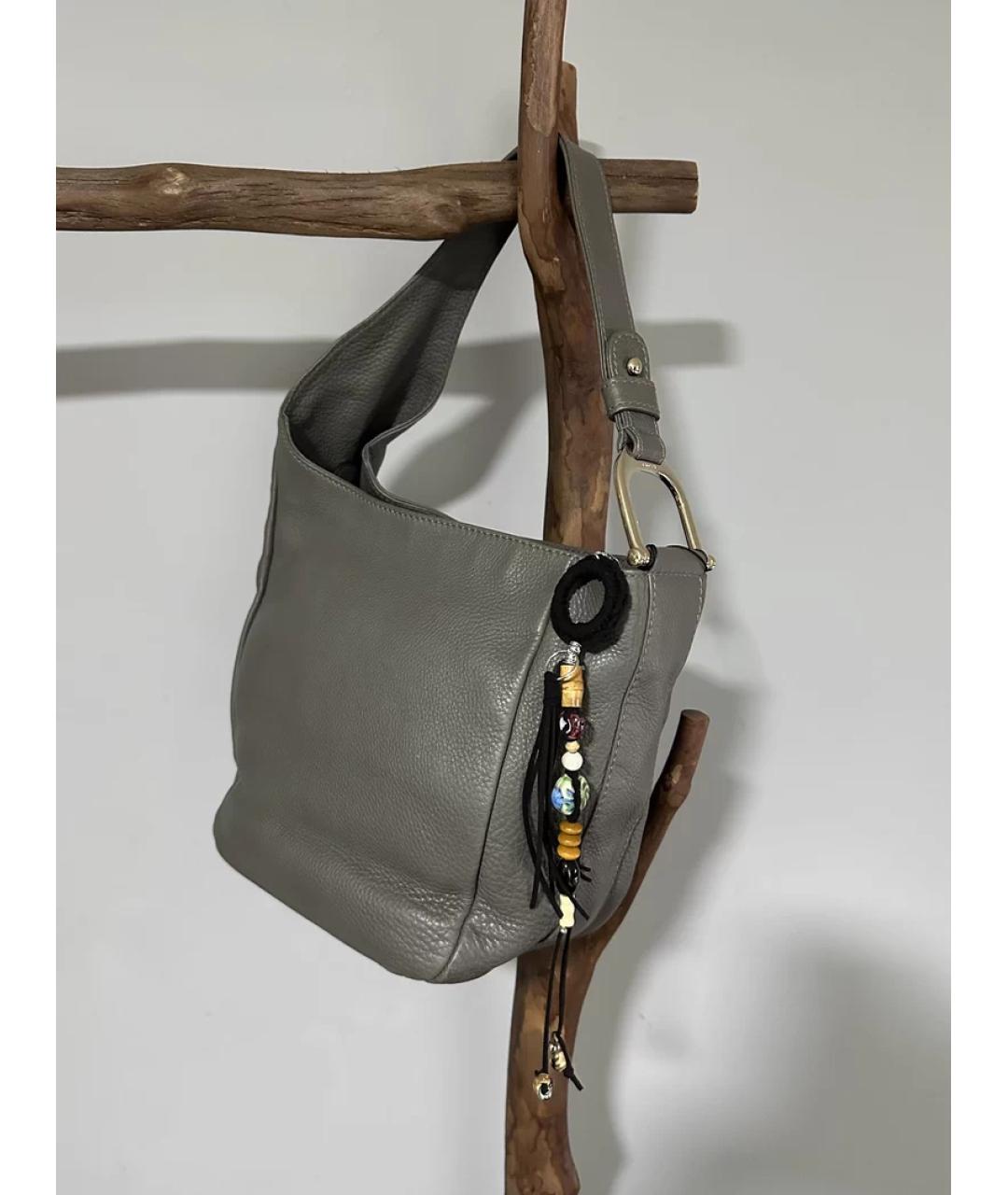 GUCCI Серая кожаная сумка через плечо, фото 10