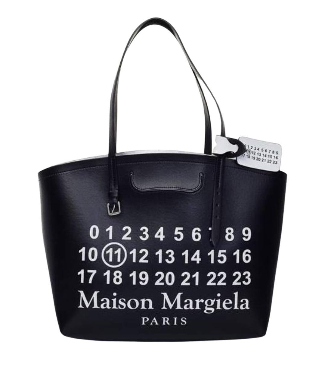 MAISON MARGIELA Черная сумка тоут из искусственной кожи, фото 1