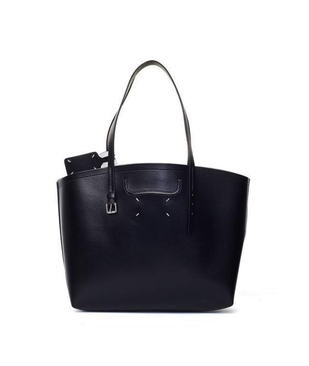 MAISON MARGIELA Черная сумка тоут из искусственной кожи, фото 3