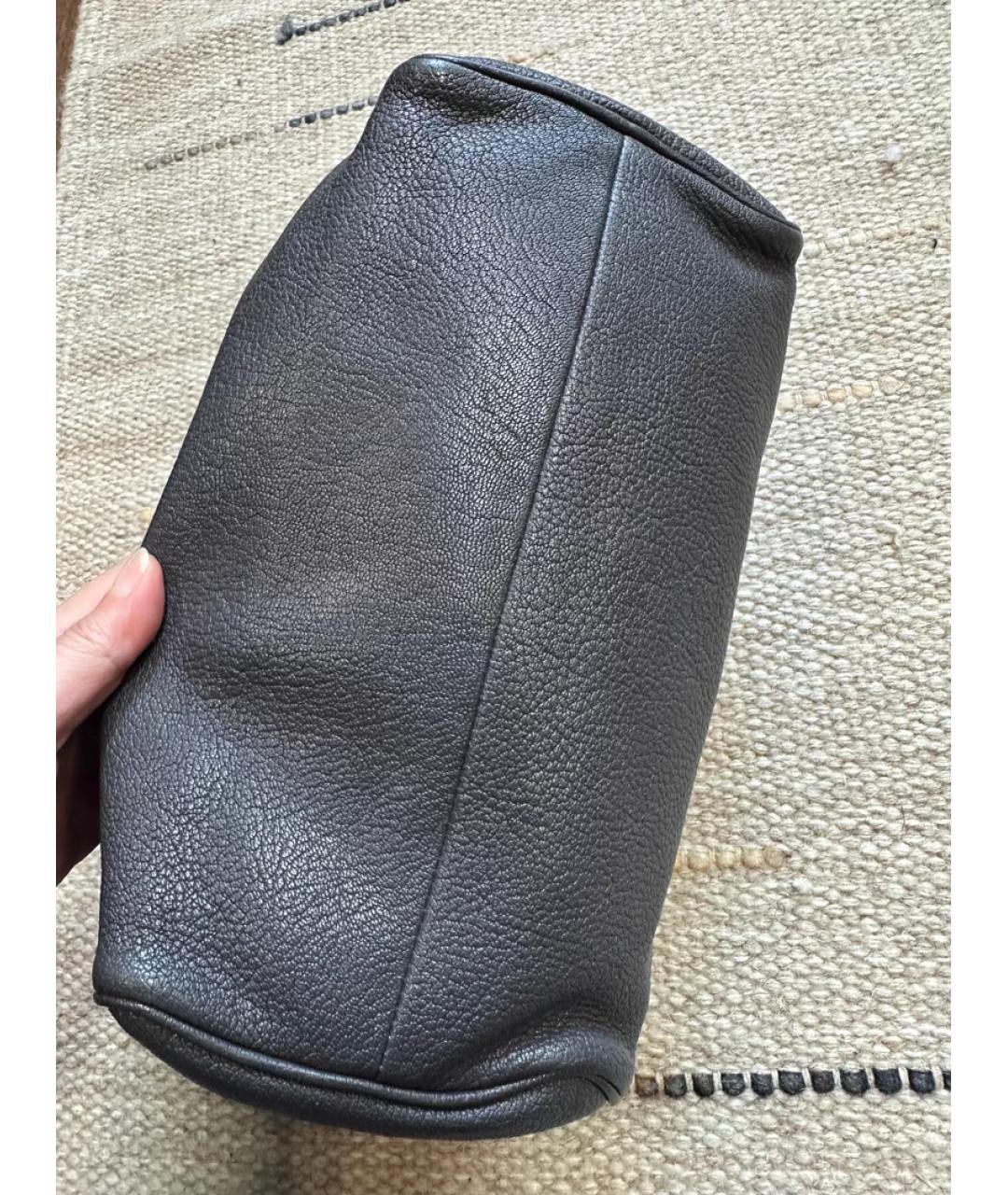 BOTTEGA VENETA Серая кожаная сумка с короткими ручками, фото 8