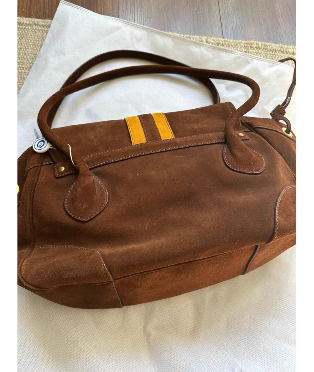 PRADA Коричневая замшевая сумка через плечо, фото 6