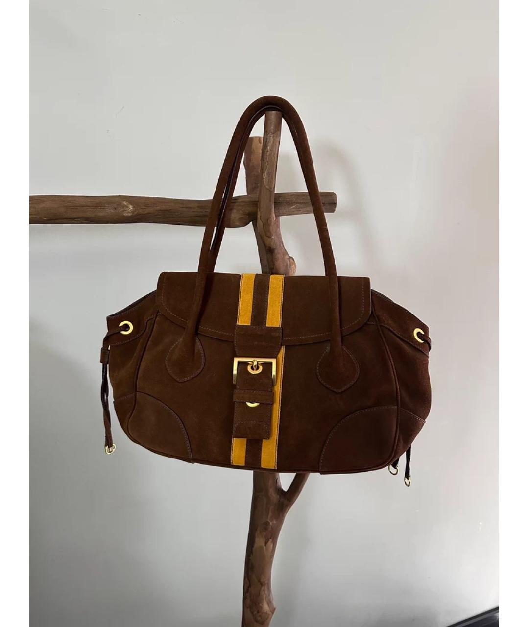 PRADA Коричневая замшевая сумка через плечо, фото 2