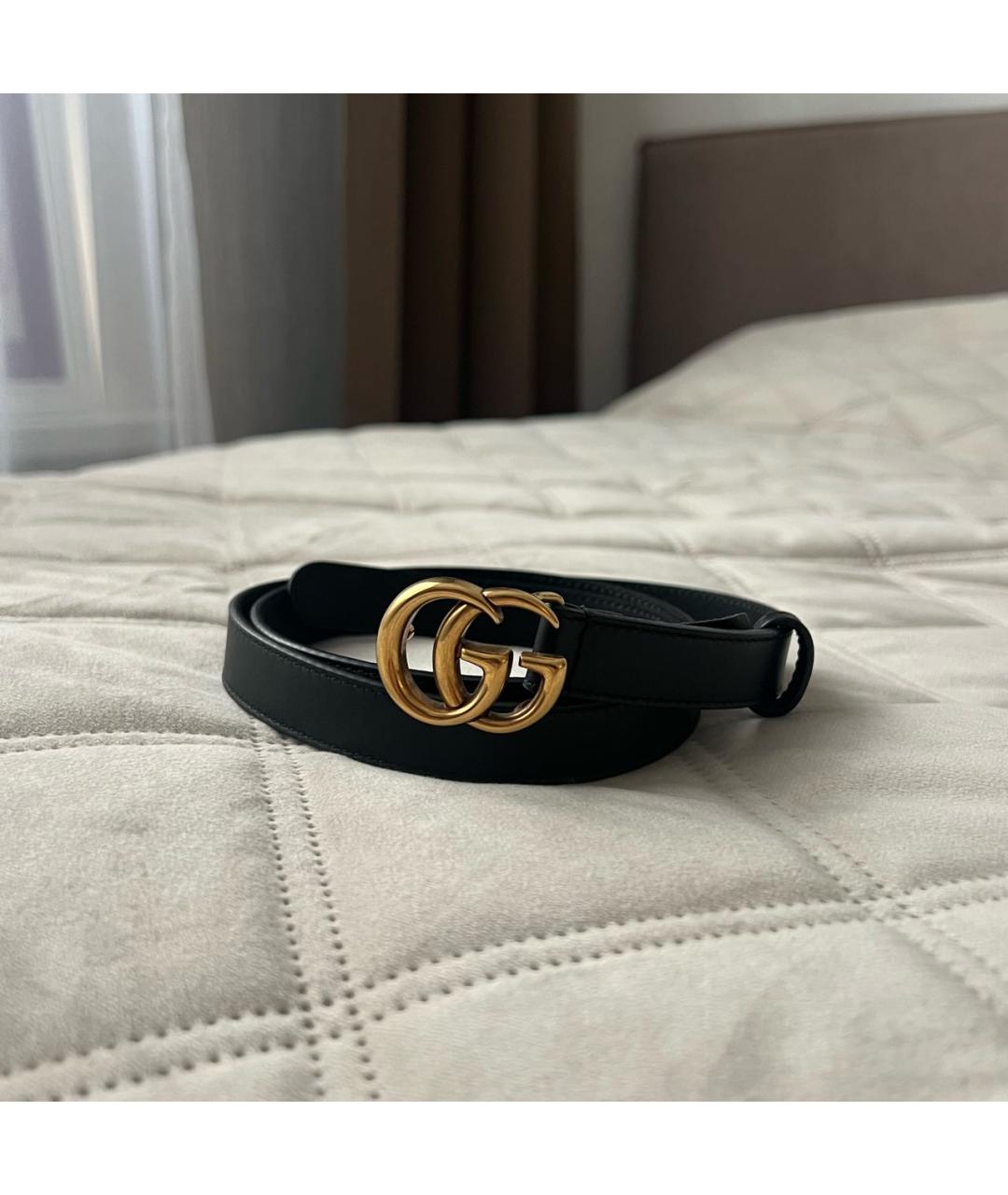 GUCCI Черный кожаный ремень, фото 5