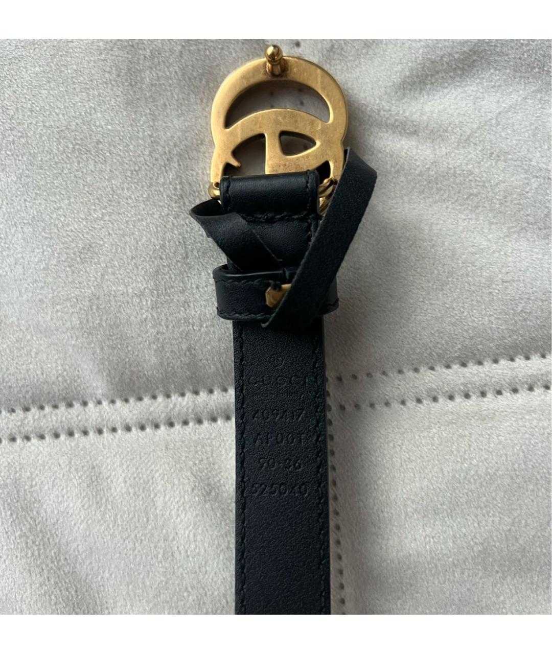 GUCCI Черный кожаный ремень, фото 3