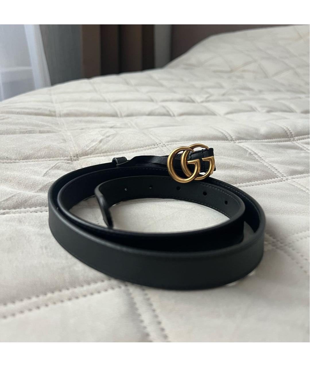 GUCCI Черный кожаный ремень, фото 2