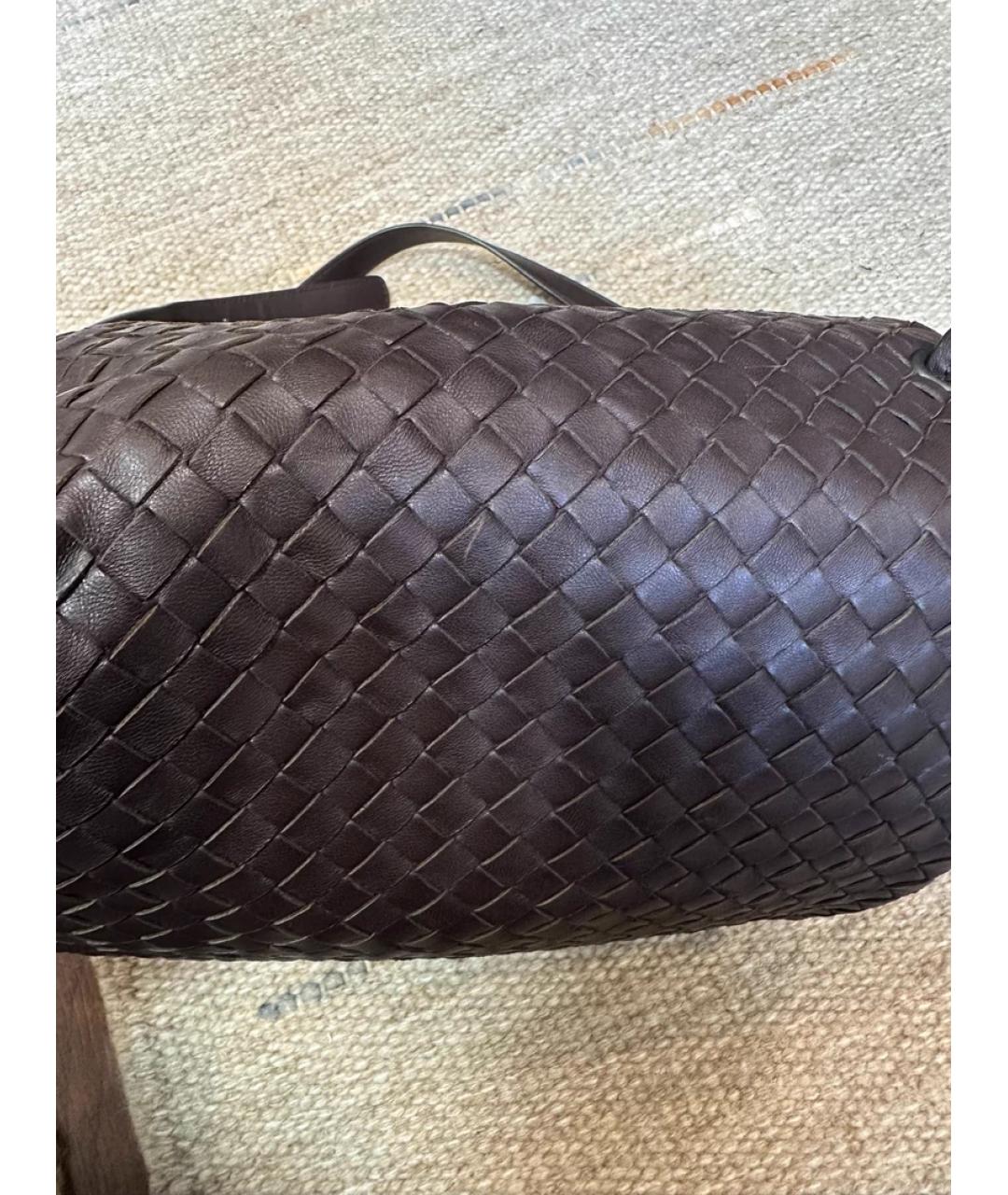 BOTTEGA VENETA Коричневая пелетеная сумка через плечо, фото 7