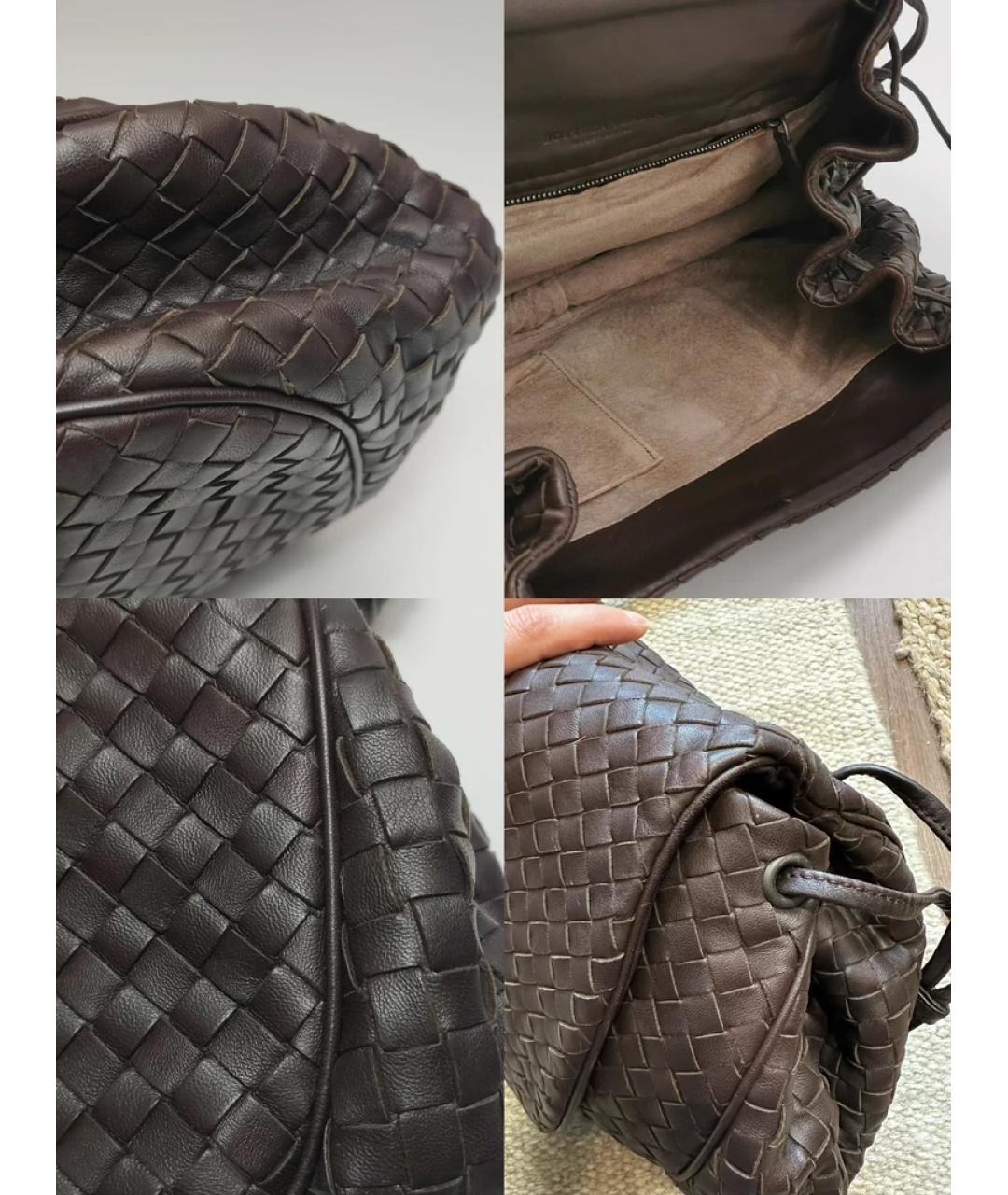 BOTTEGA VENETA Коричневая пелетеная сумка через плечо, фото 6