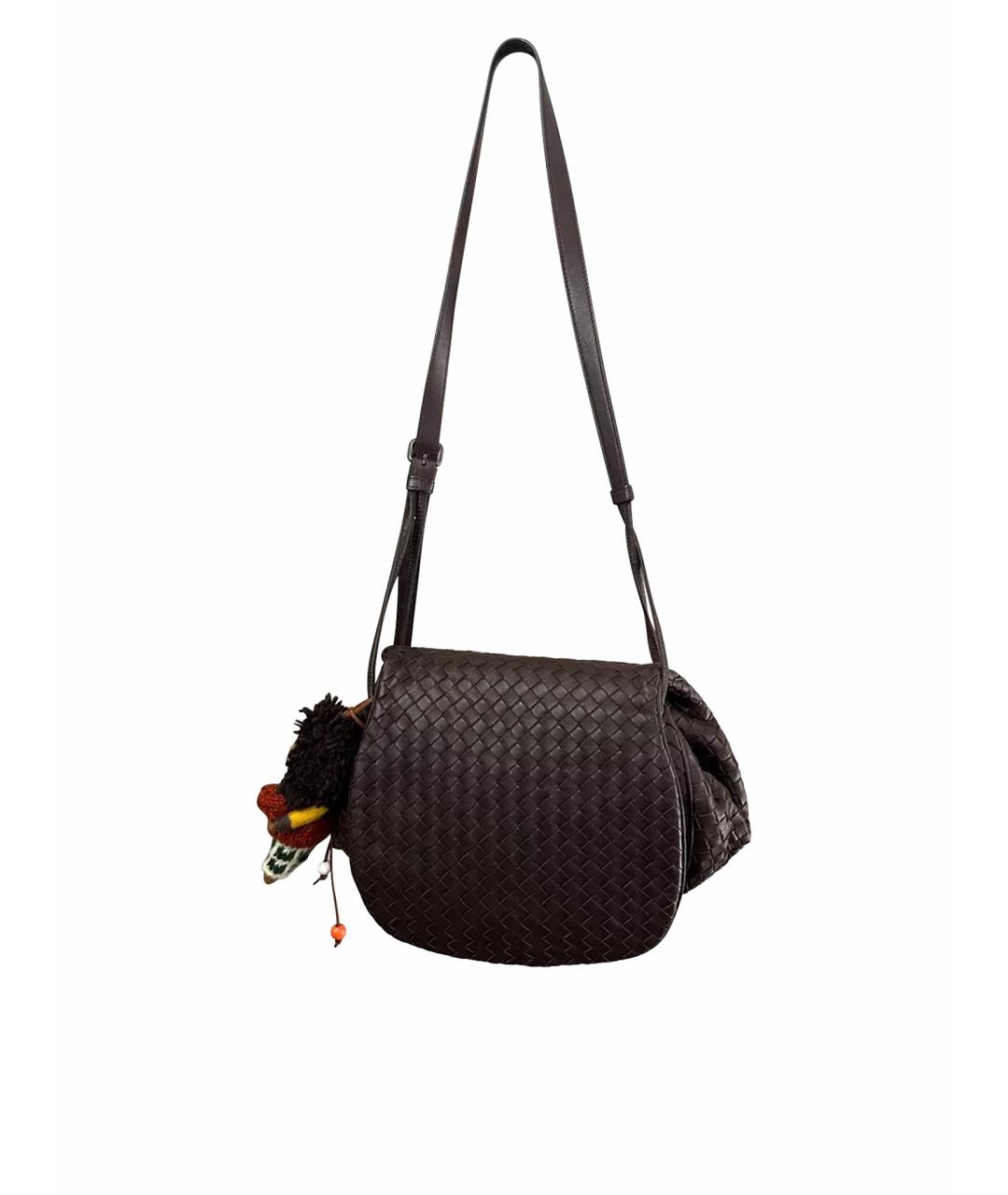 BOTTEGA VENETA Коричневая пелетеная сумка через плечо, фото 1