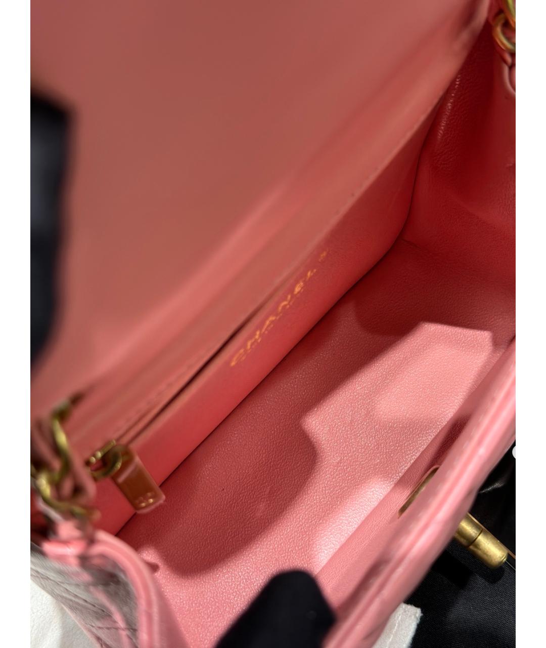 CHANEL Розовая кожаная сумка через плечо, фото 9