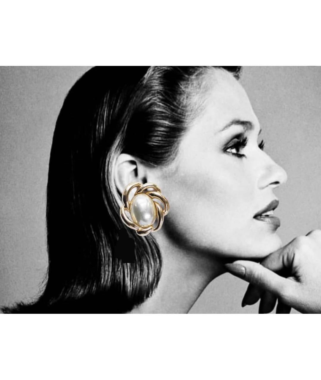 CHRISTIAN DIOR Золотые латунные клипсы, фото 2