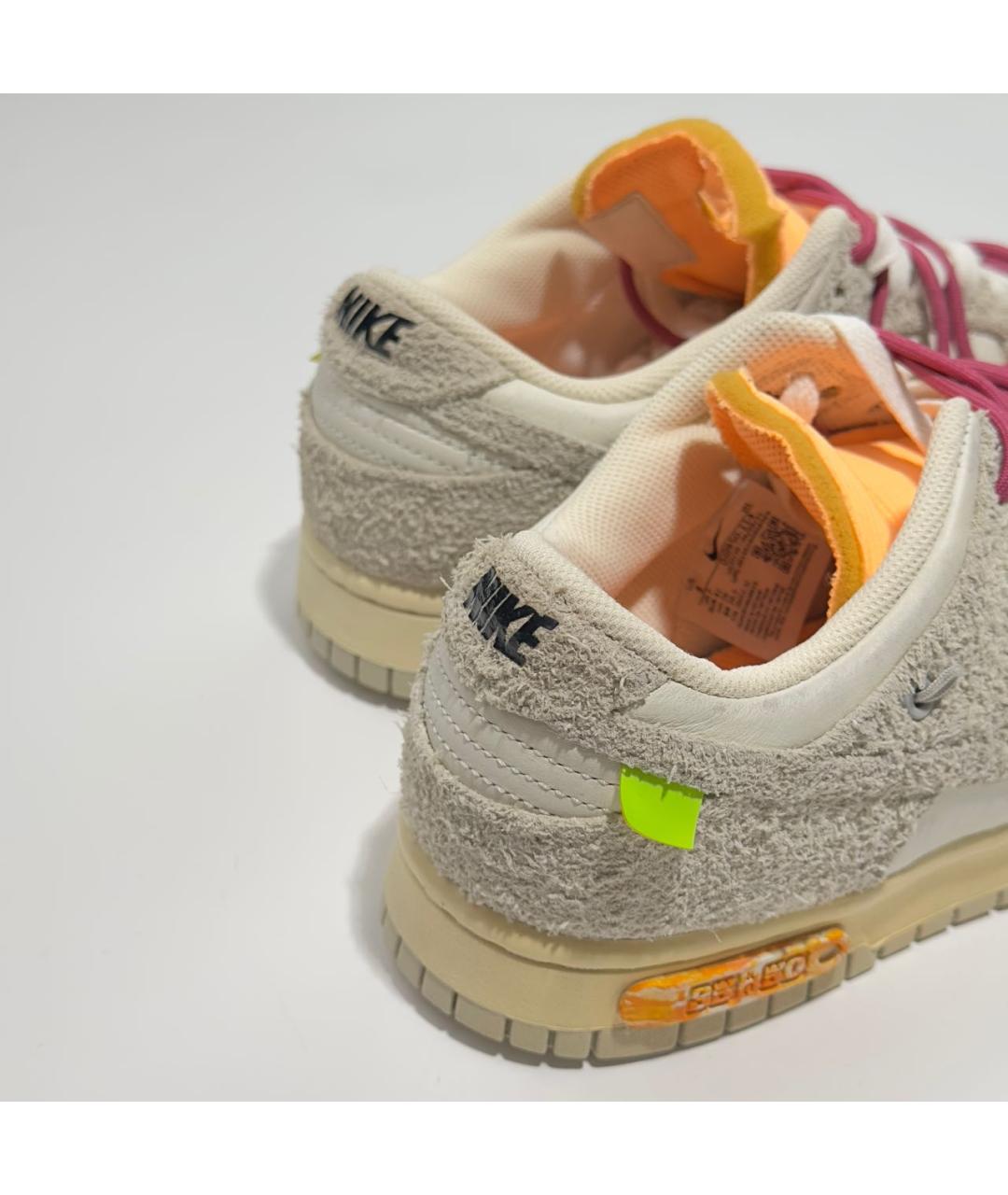 NIKE X OFF-WHITE Бежевые нубуковые низкие кроссовки / кеды, фото 6