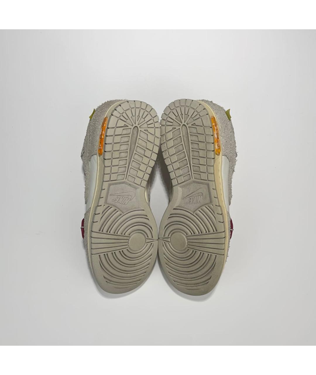 NIKE X OFF-WHITE Бежевые нубуковые низкие кроссовки / кеды, фото 4